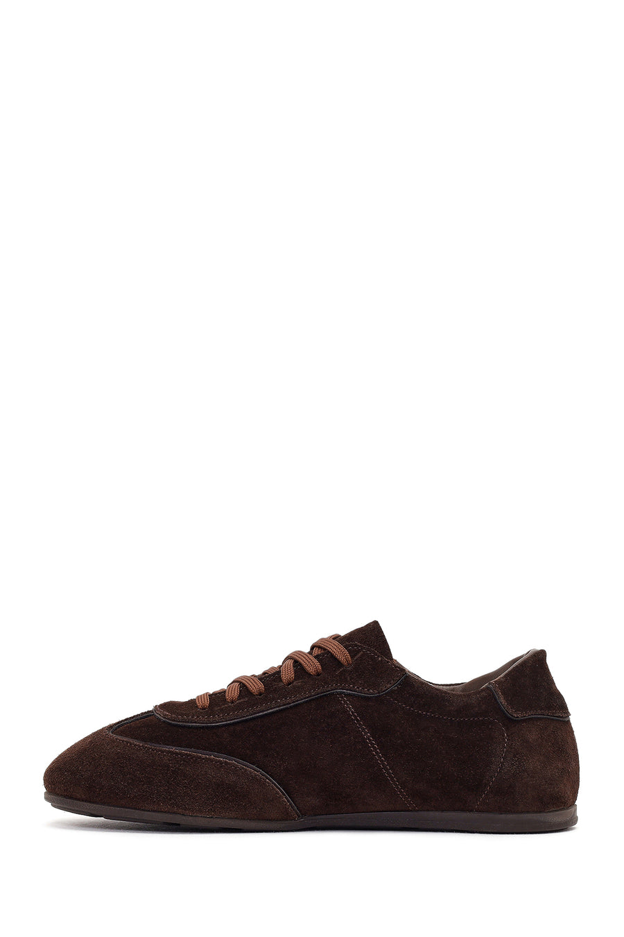 Women's Brown Lace-up Suede Leather Sneaker