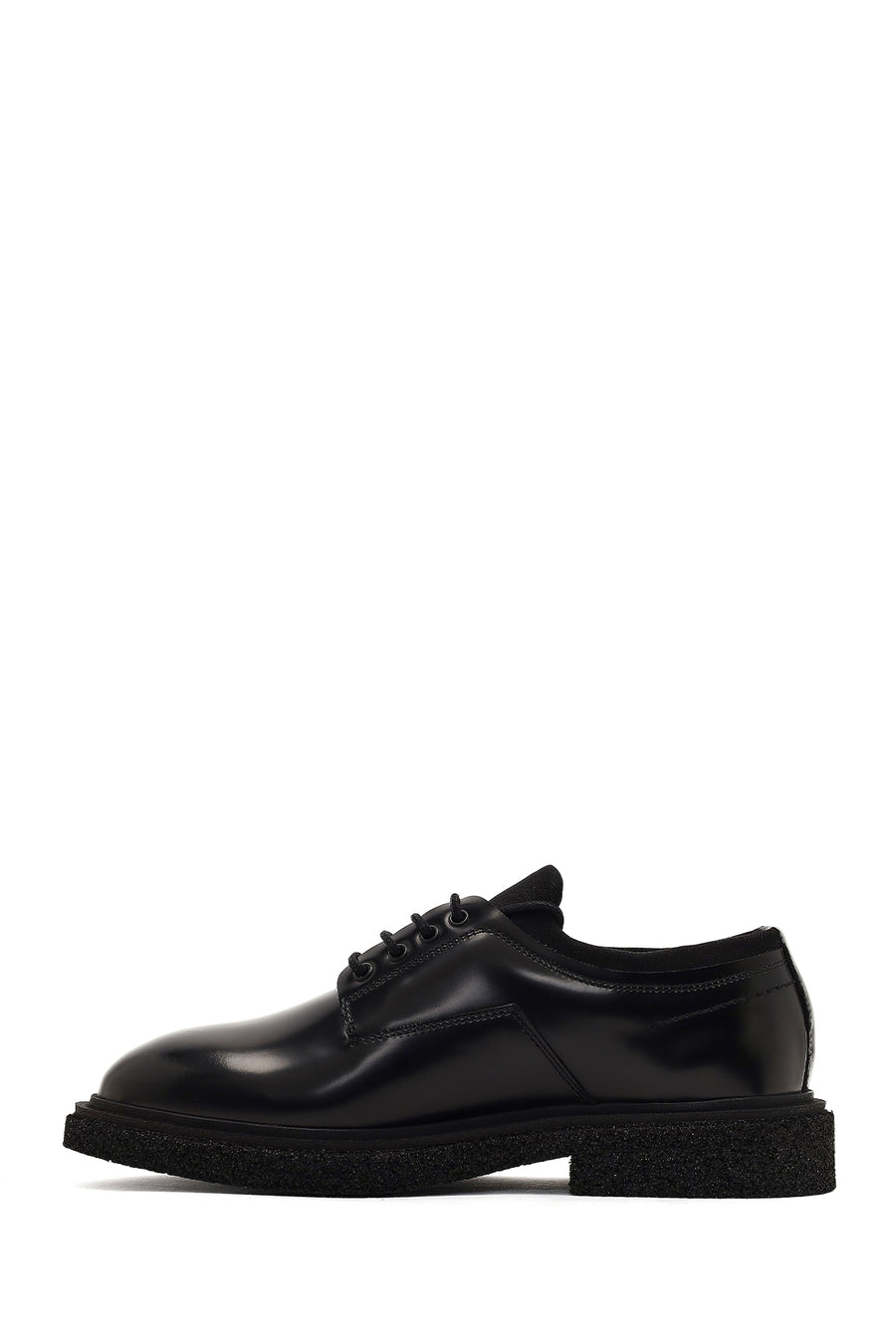 Men's Black Lace-Up Leather Casual Shoes
