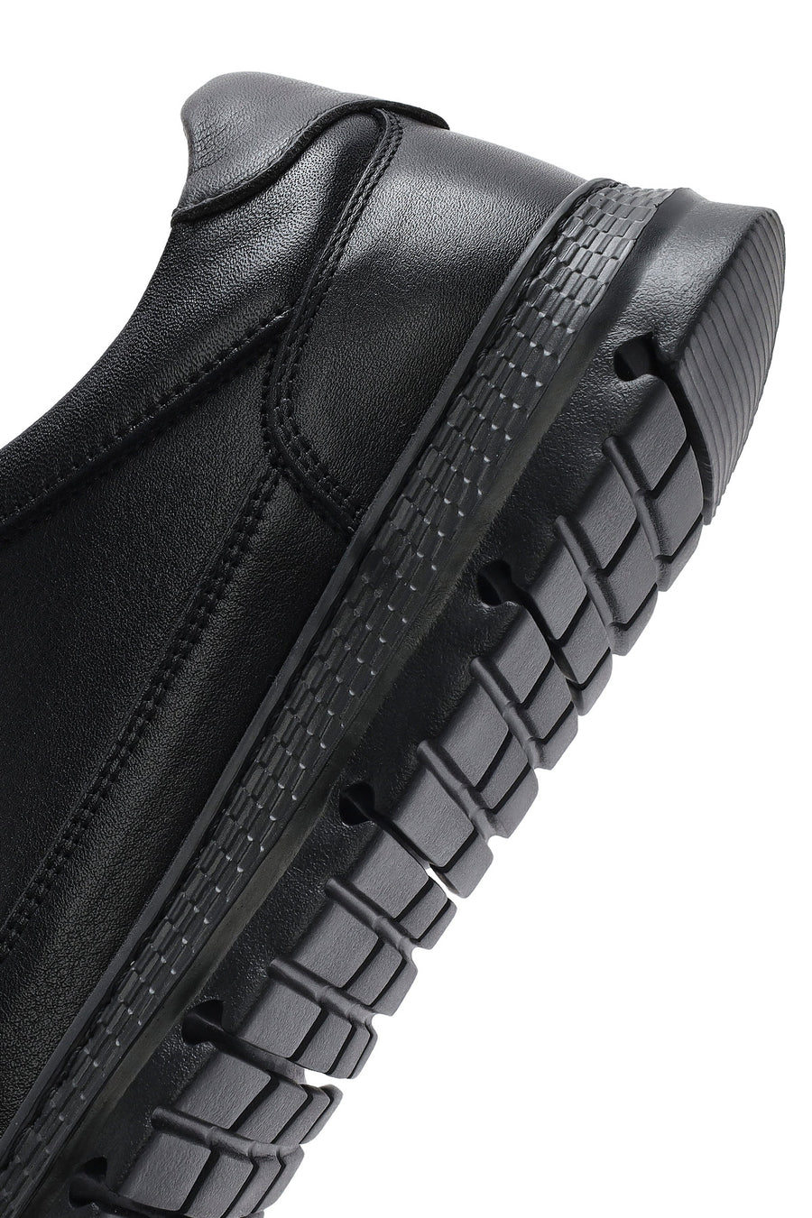 Men's Black Lace-Up Leather Casual Sneaker