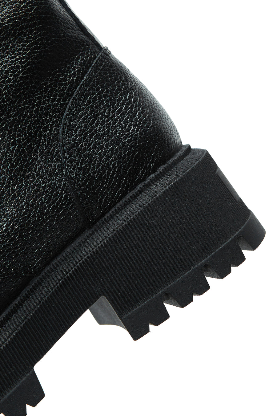 Women's Black Leather Zippered Boots
