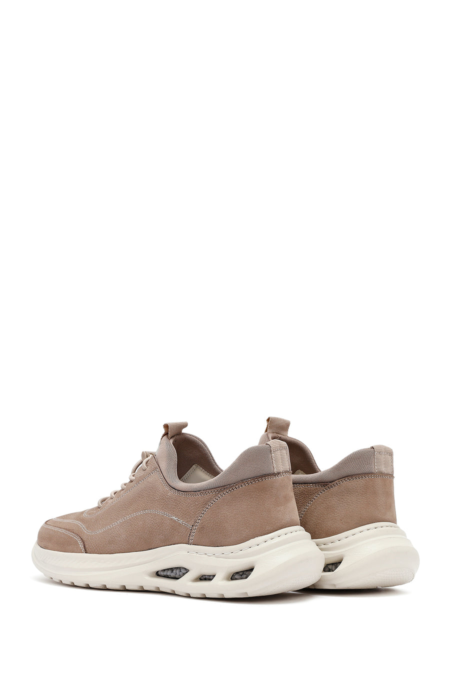 Men's Mink Lace-Up Nubuck Leather Sneaker