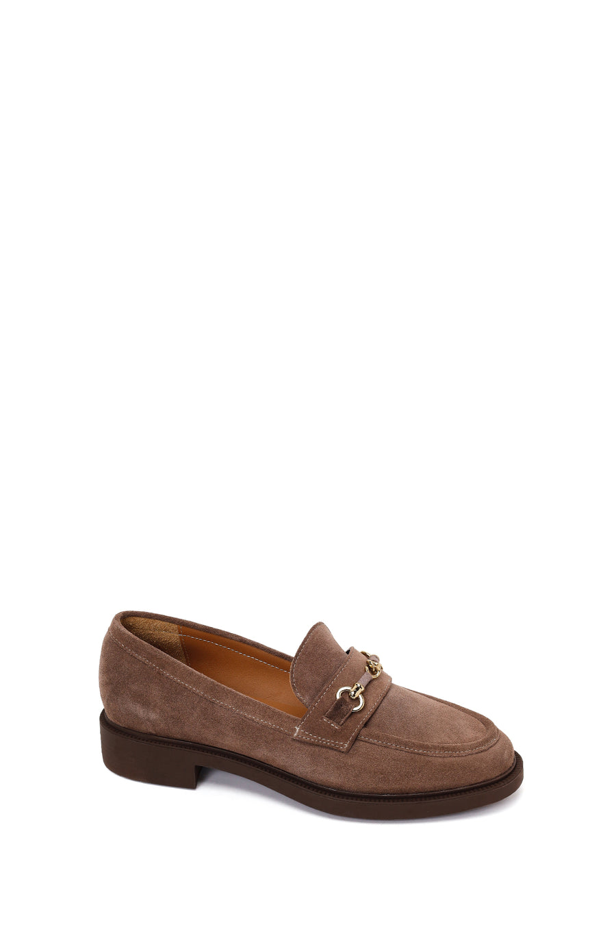 Woman Mink Buckled Suede Loafer