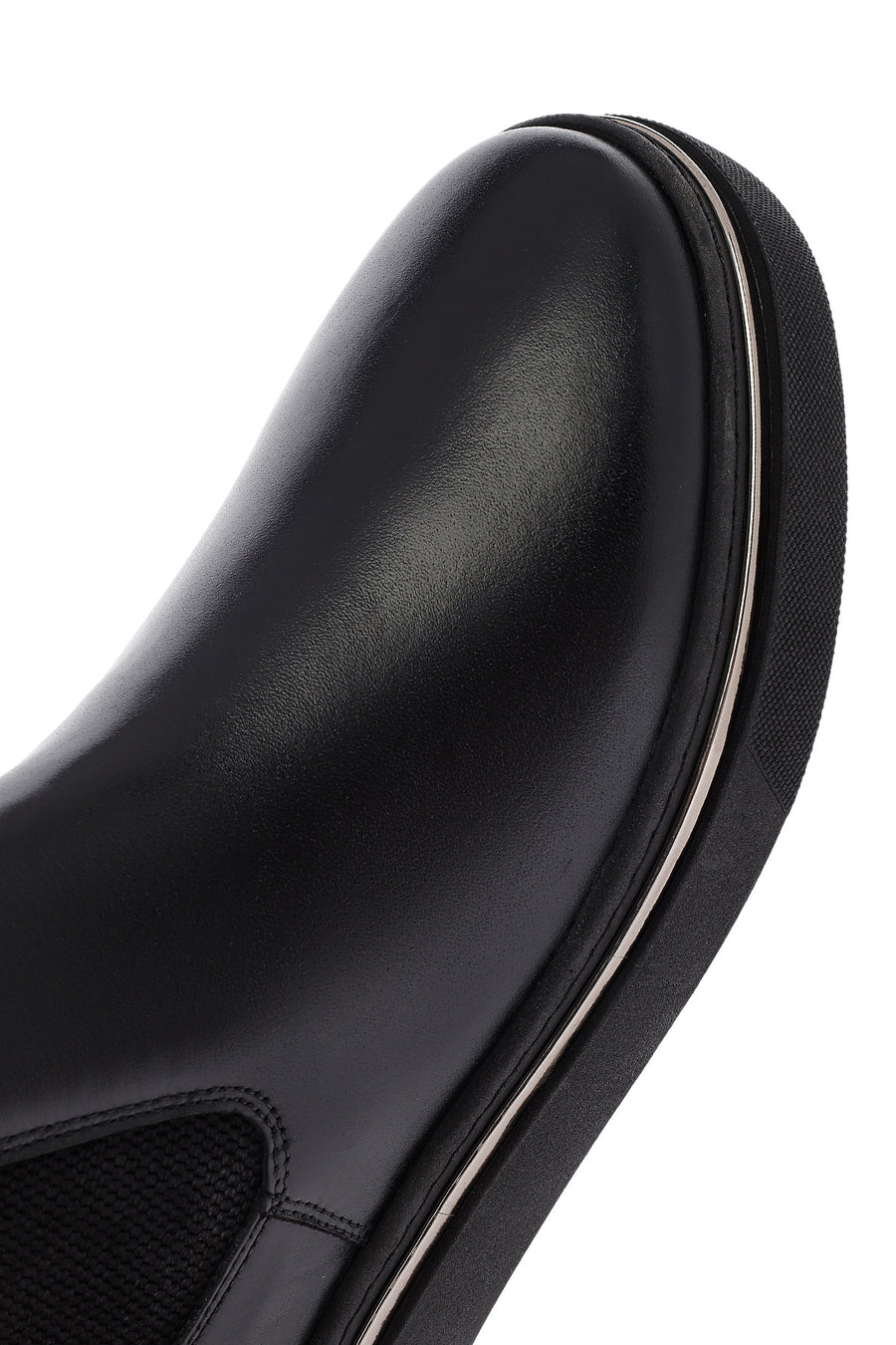 Men's Black Thick Sole Leather Chelsea Boots