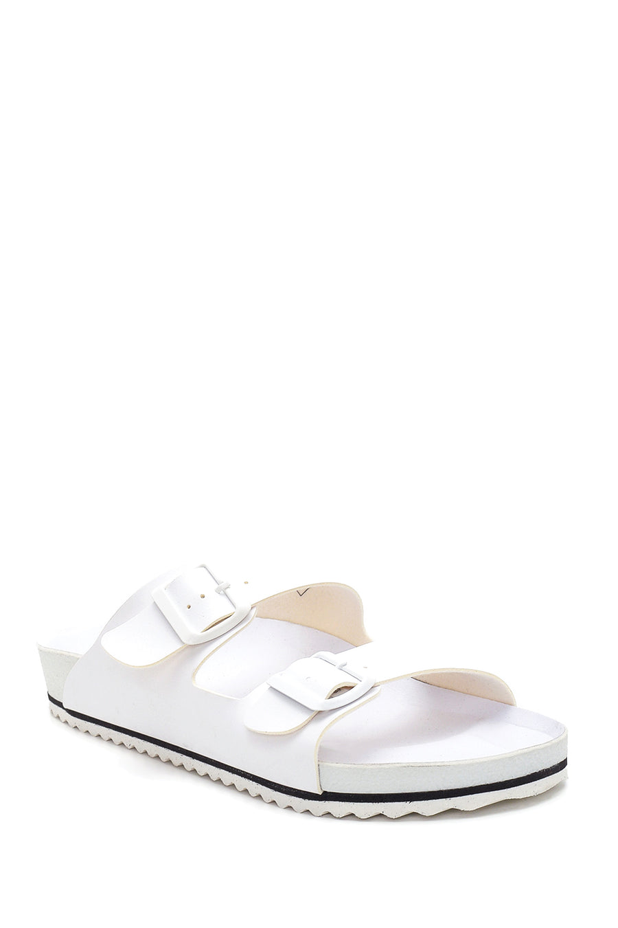 Men's Leather Double Buckle Slippers