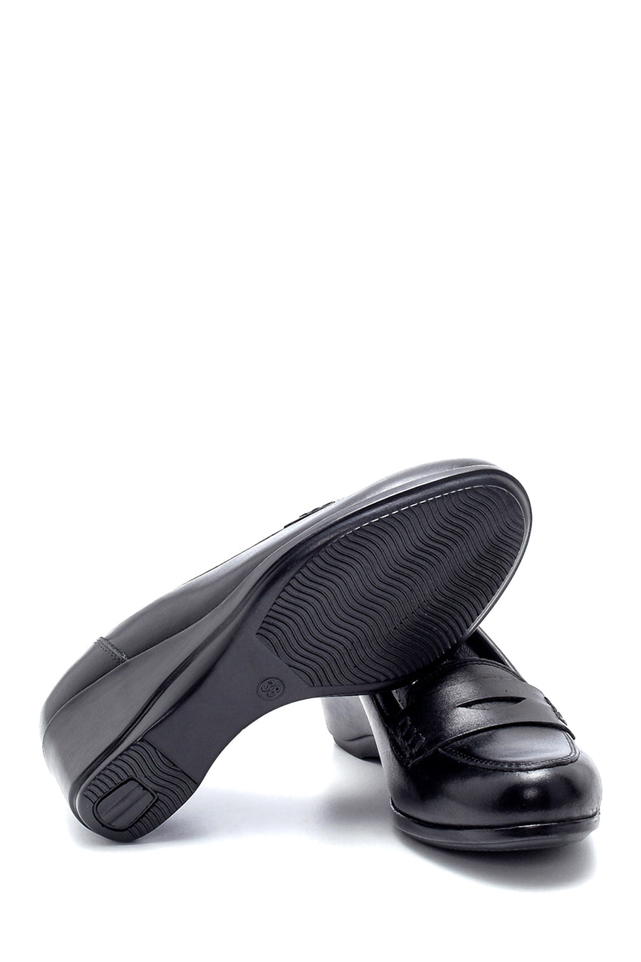 Women's Leather Wedge Heeled Shoes