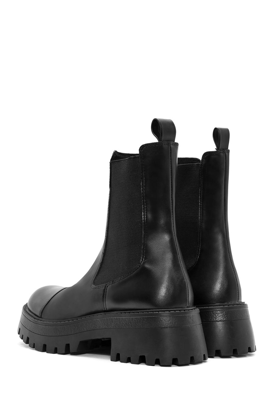 Women's Black Leather Chelsea Boots