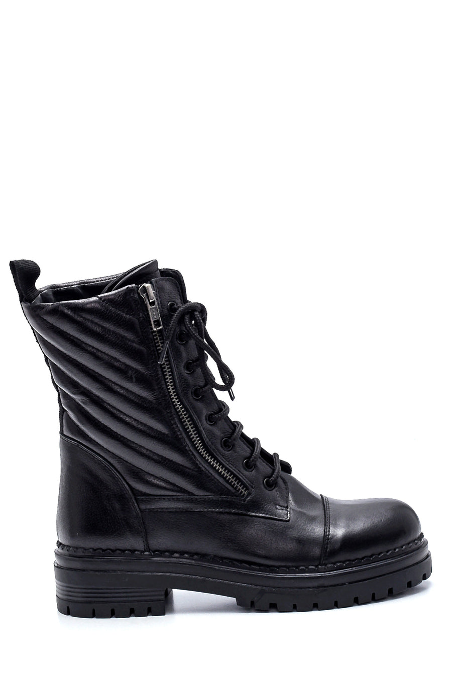 Women's Leather Quilted Boots 21WFD186518 | Derimod