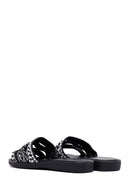 Woman Black Stone Slippers | Derimod
