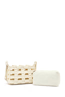 Woman Cream Long Strap Knit Crossbody Bag | Derimod