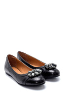 Women's Snakeskin Patterned Ballerinas with Stone Detail | Derimod