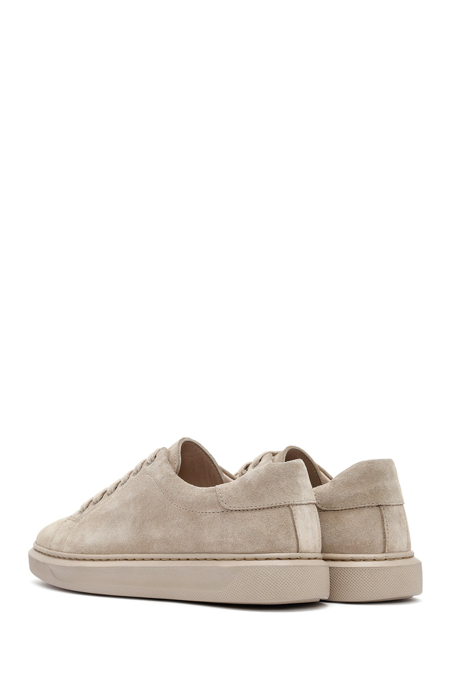 Kadın Bej Bağcıklı Süet Deri Sneaker