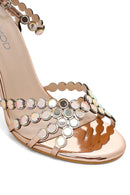 Women's Gold Stone High Thin Heel Sandals | Derimod