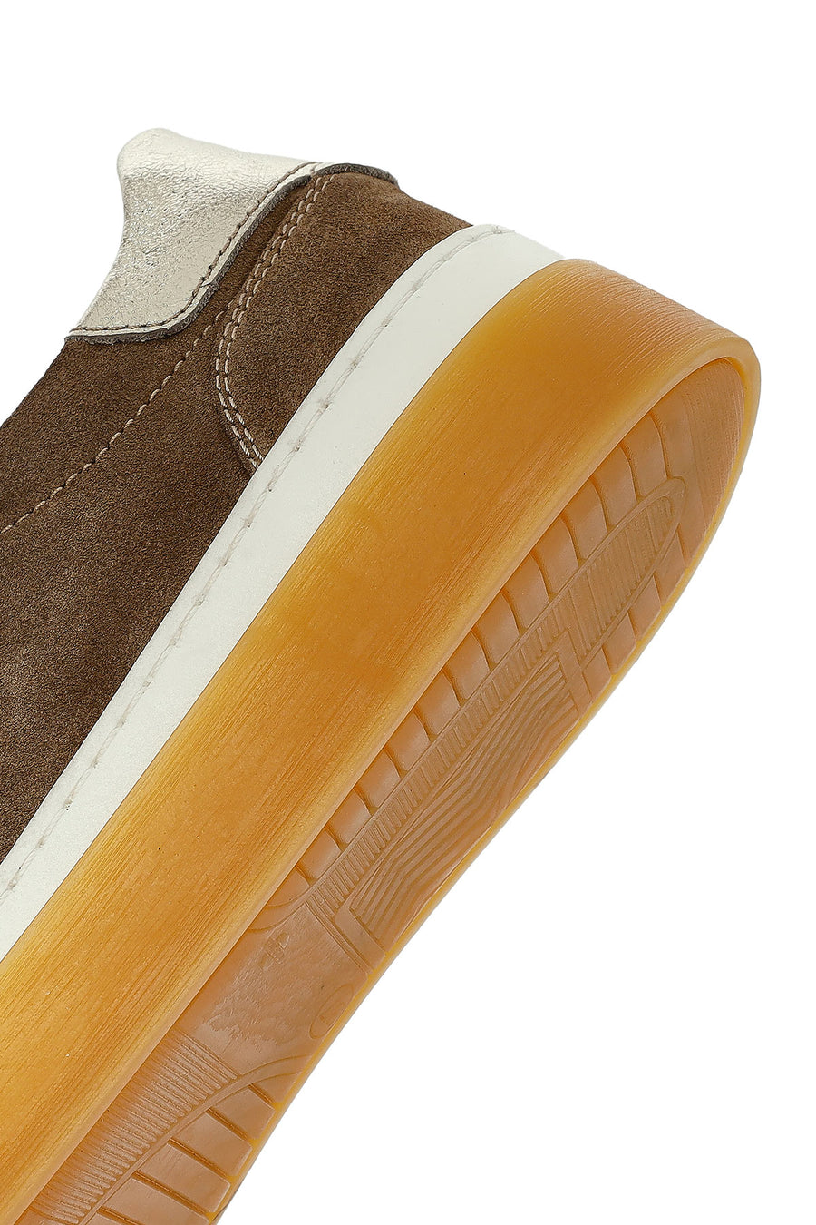 Woman Beige Laced Suede Leather Sneakers
