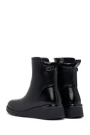Woman Black Zippered Wedge Heeled Boots | Derimod