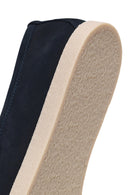 Male Navy Nubuck Leather Loafer | Derimod