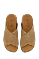 Camper Men's Brown Brutus Leather Slippers | Derimod