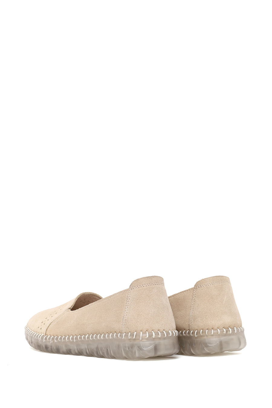 Woman Beige Suede Comfort Shoes