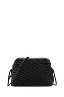 Women's Black Long Strap Quilted Patterned Crossbody Bag | Derimod