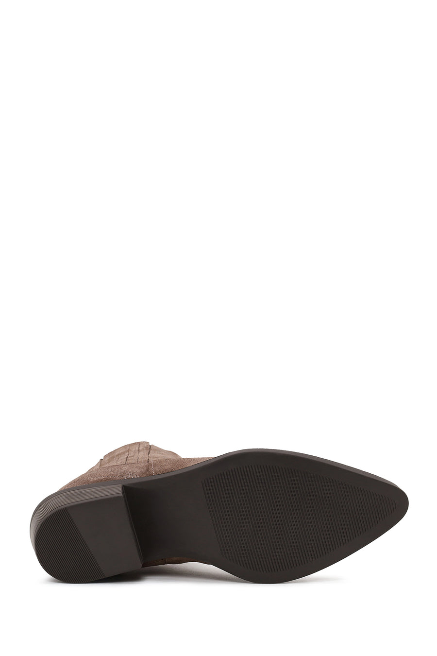 Woman Mink Short Chunky-Heeled Embroidered Suede Cowboy Boots