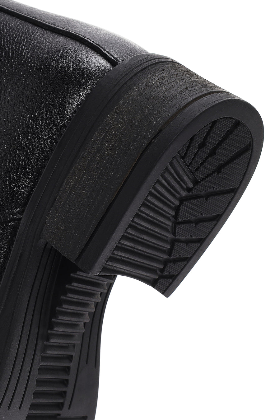 Women's Black Leather Zippered Boots
