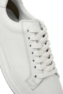 Men's White Lace-up Leather Sneaker | Derimod