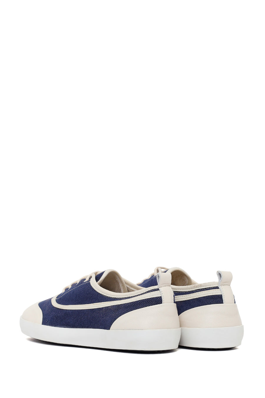 Kadın Mavi Bağcıklı Jean Deri Sneaker