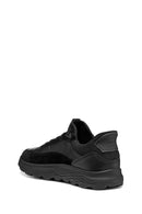 Geox Men Black U Spherica Plus A - Nappa+Suede Lace-Up Thick-Soled Suede Sneaker | Derimod