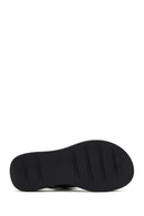 Women's Black Buckle Thick-Soled Leather Comfort Sandals | Derimod