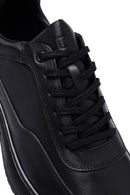 Men's Black Lace-Up Leather Casual Sneakers | Derimod