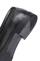 Woman Black Leather Masculine Loafer | Derimod