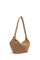 Woman Beige Suede Shoulder Bag | Derimod