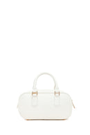 Woman White Long-Strap Braided Mini Shoulder Bag | Derimod