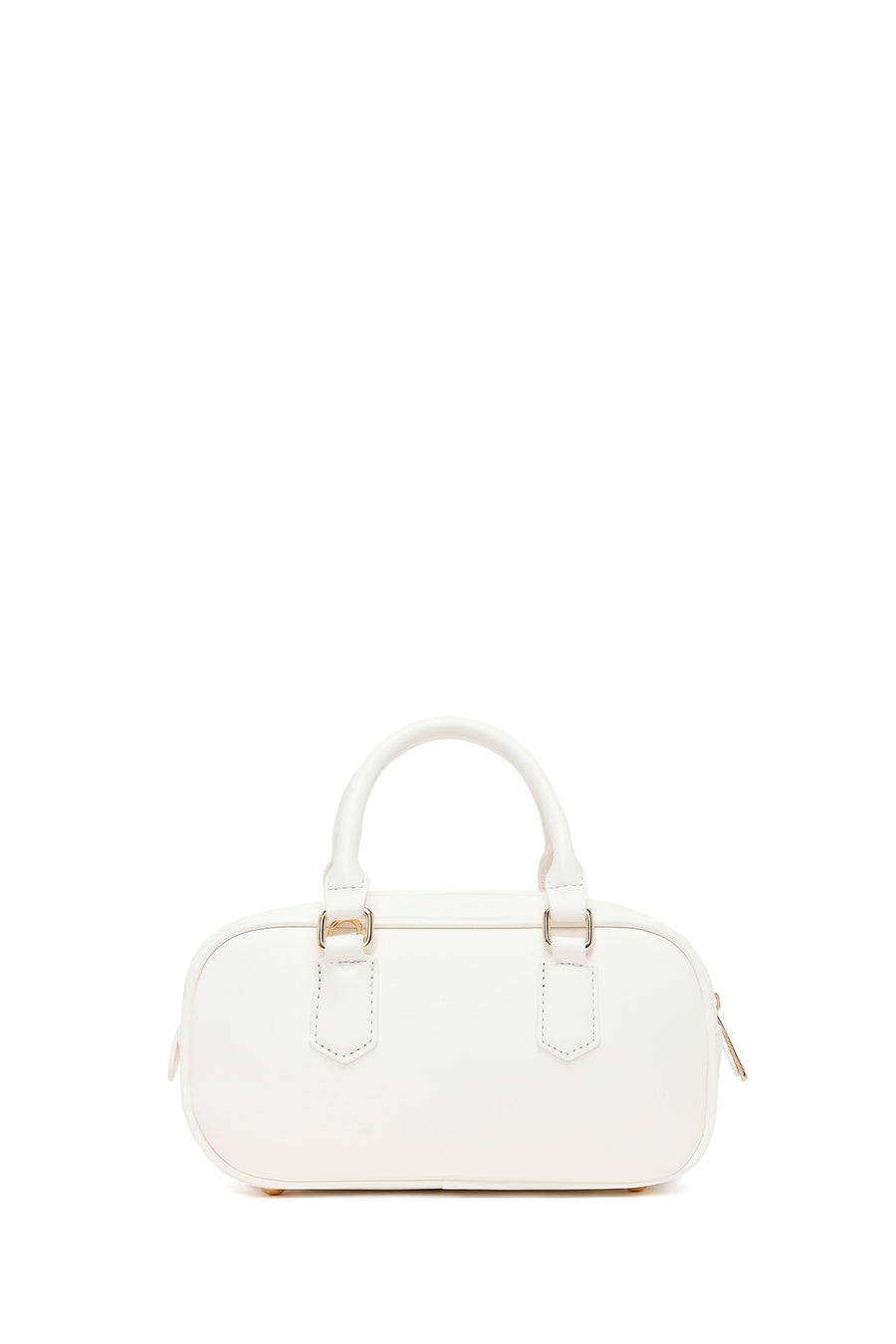 Woman White Long-Strap Braided Mini Shoulder Bag