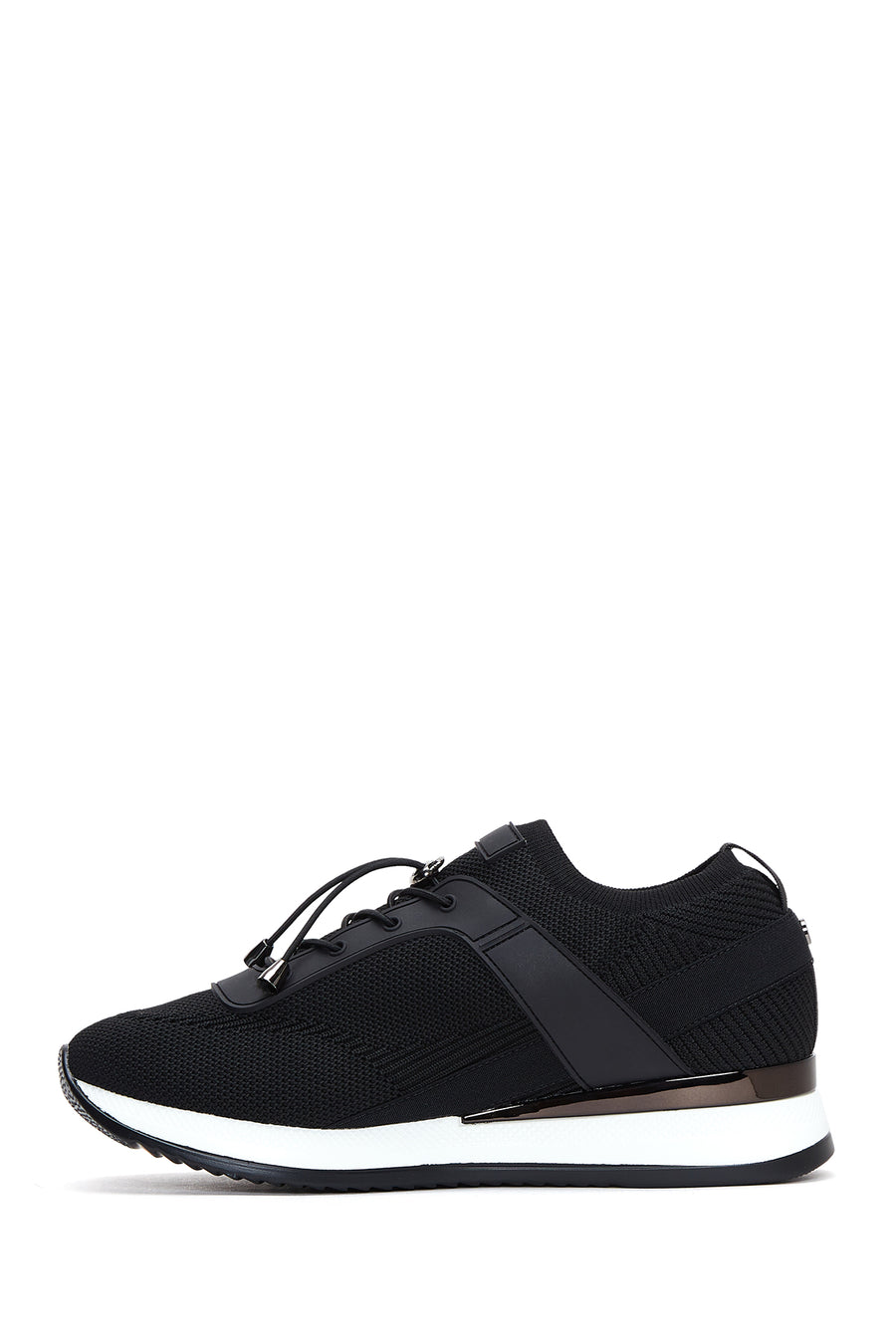 Women's Black Fabric Sneaker