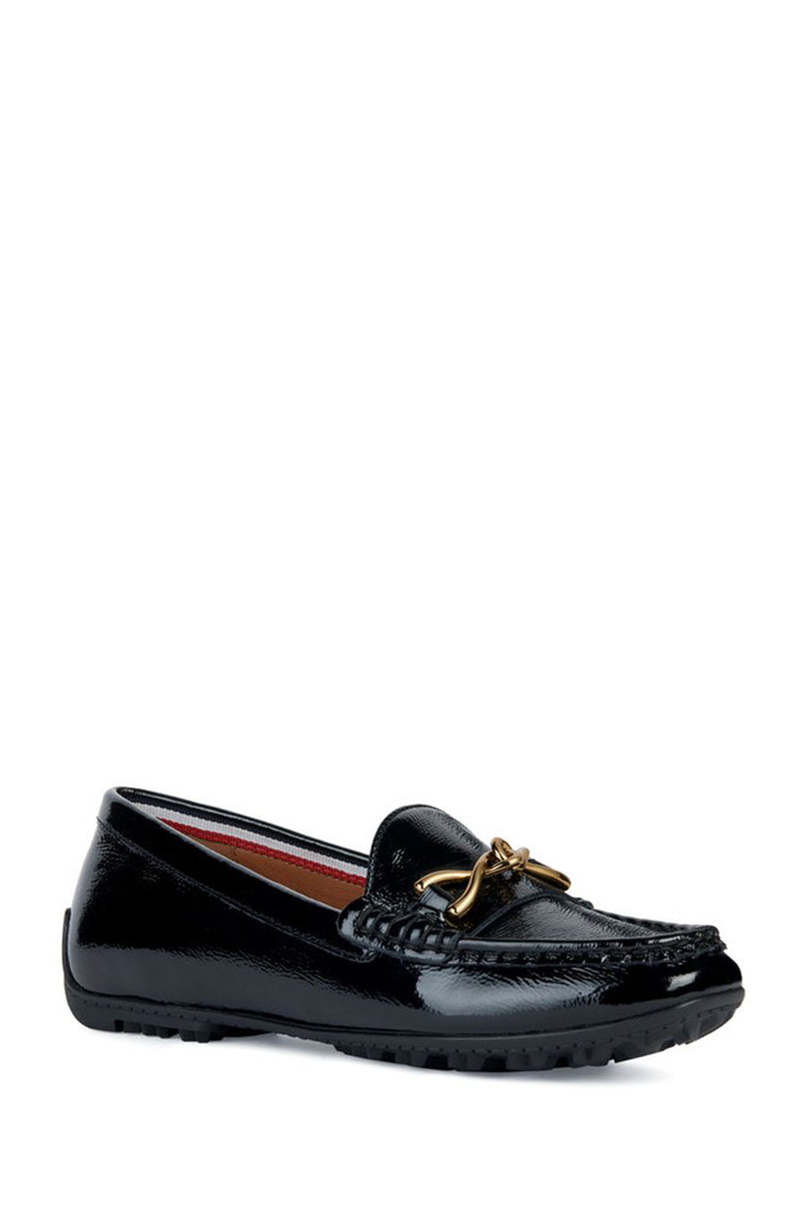 Geox Women's Black Kosmopolis + Grip Patent Leather Loafer