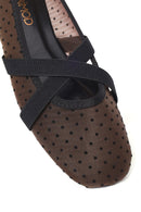 Woman Brown Patterned Fabric Ballet Flats | Derimod