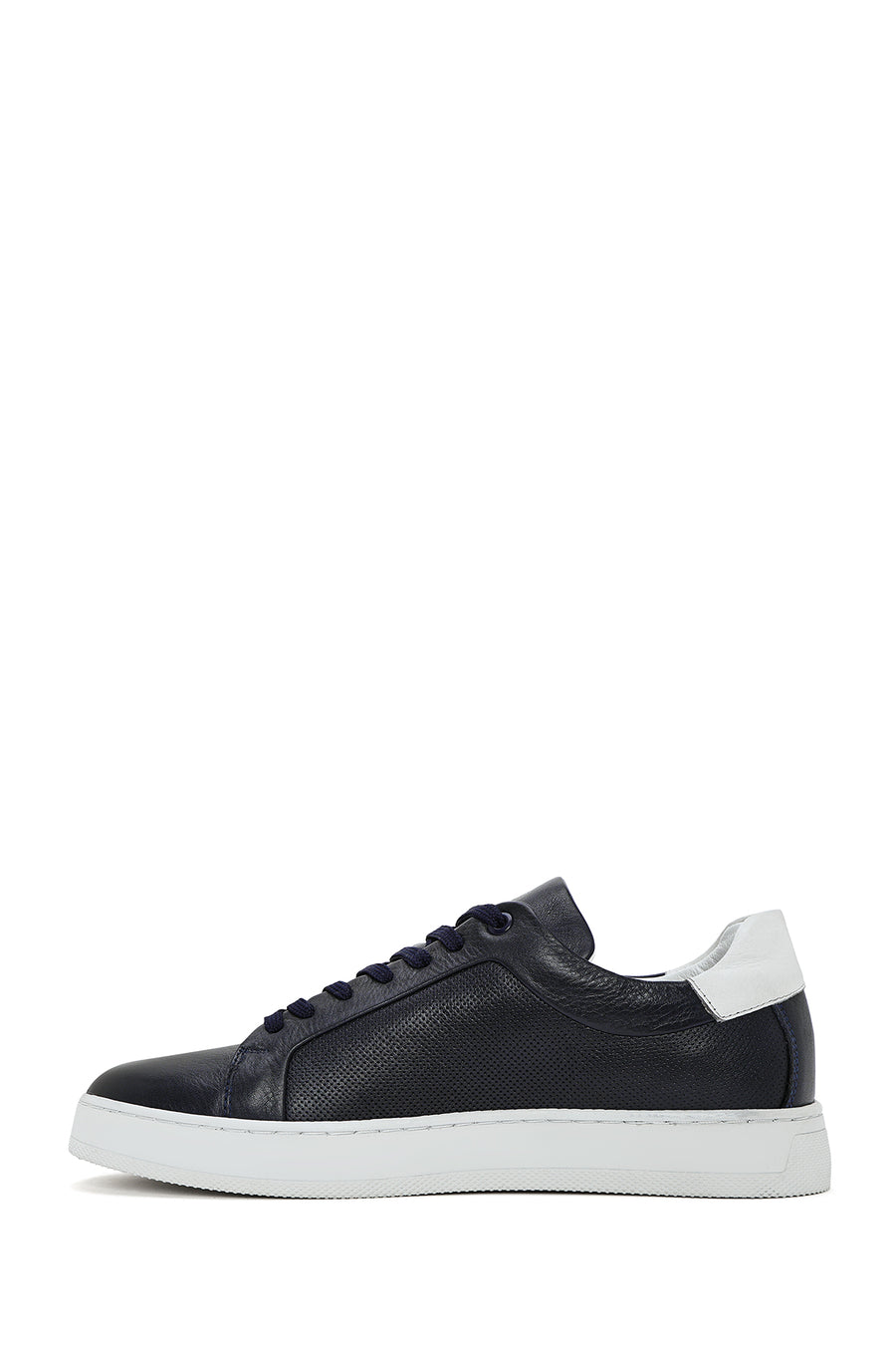 Men's Navy Blue Lace-Up Leather Sneaker
