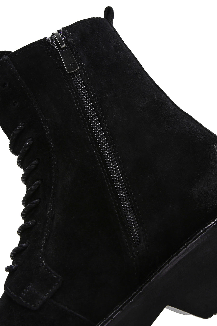 Men's Black Suede Leather Zippered Boots