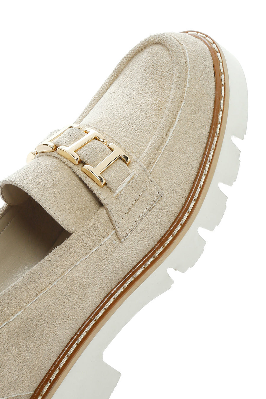 Women's Tan Buckled Suede Masculine Loafer