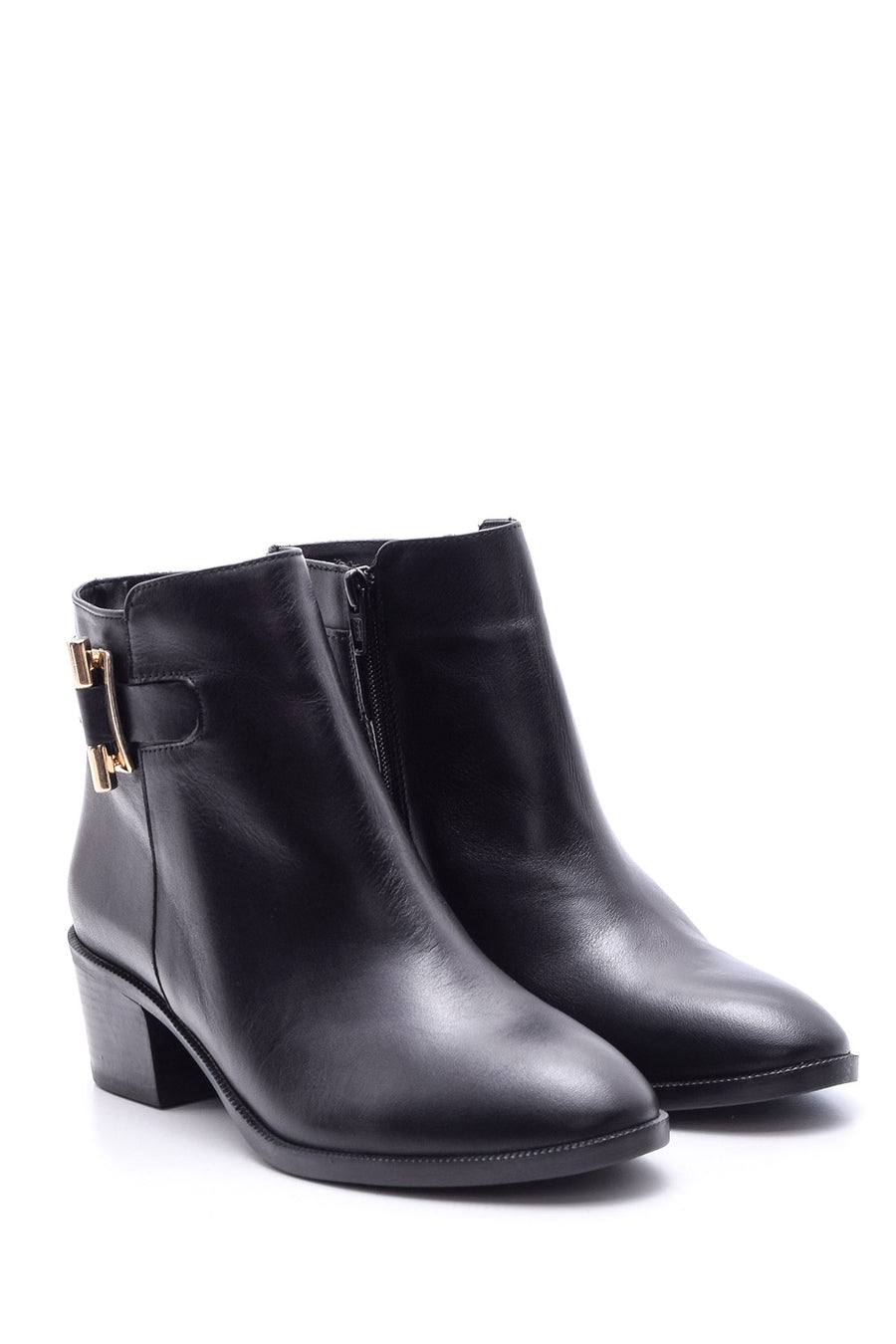 Women's Buckle Leather Boots