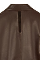 Palmer Male Brown Mandarin Collar Leather Jacket | Derimod