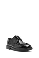 Men's Black Lace-Up Crocodile Patterned Leather Casual Shoes | Derimod