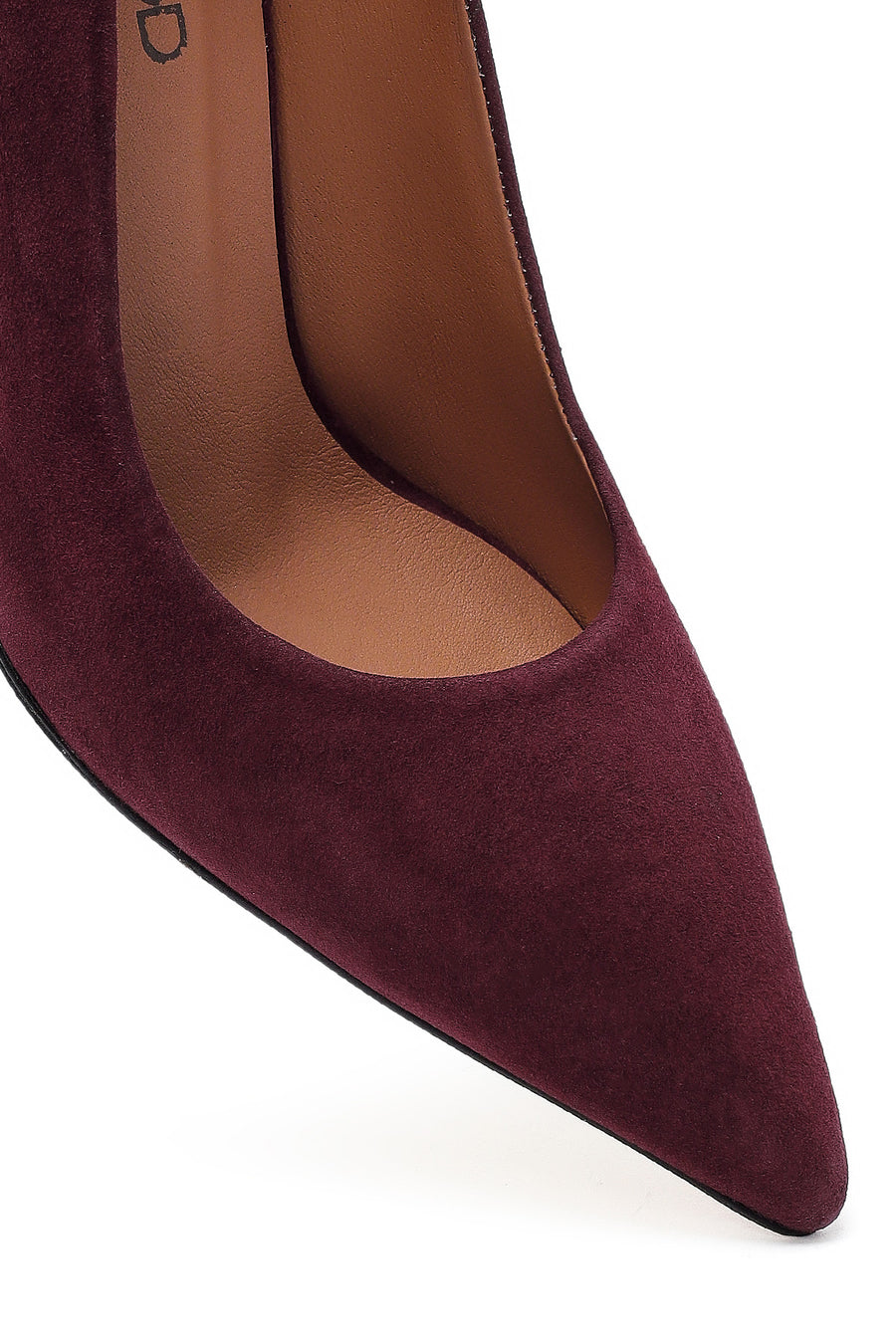 Woman Burgundy Thin-Heeled Suede Stiletto