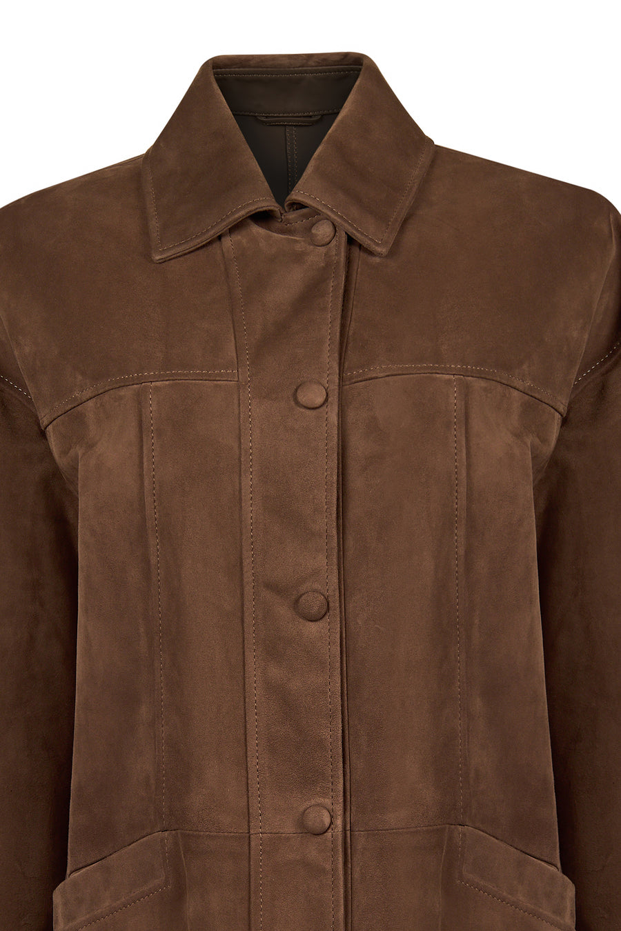 Madrid Woman Brown Long Suede Trench Coat