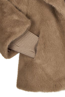Ampezzo Kadın Bej Kısa Teddy Mont | Derimod