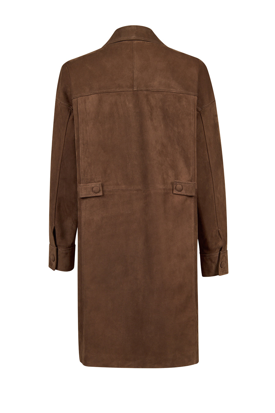 Madrid Woman Brown Long Suede Trench Coat