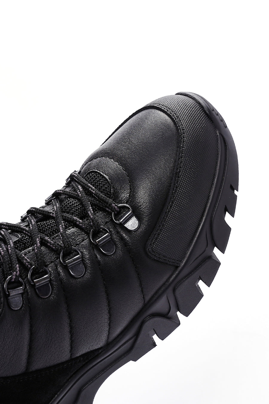 Men's Black Leather Sports Boots