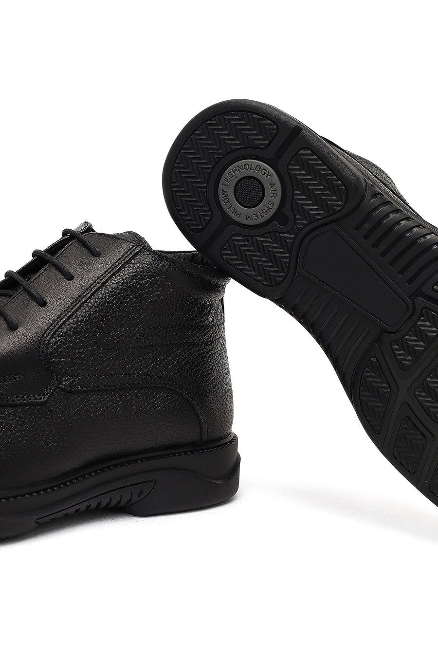 Male Black Zip Closure Leather Boots