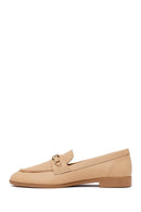 Kadın Bej Tokalı Maskülen Deri Loafer | Derimod