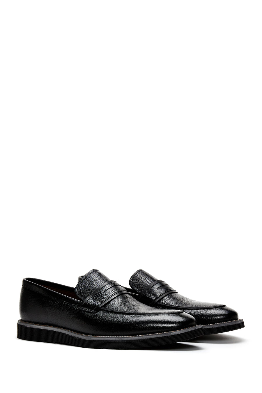 Men's Black Leather Casual Loafer